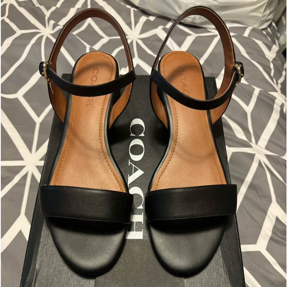 COACH IDA 35 LEATHER SANDALS